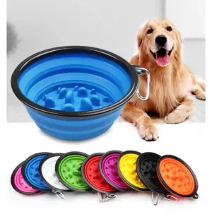 tigela de alimentação lenta dobrável para cães e gatos