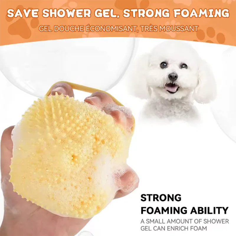 Escova de Banho Multifuncional para Cães e Gatos de Silicone Macio - Imagem 5