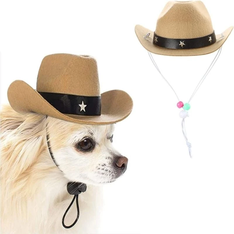 Chapéu de Cowboy para Cães com Bandana de Poliéster - Imagem 3