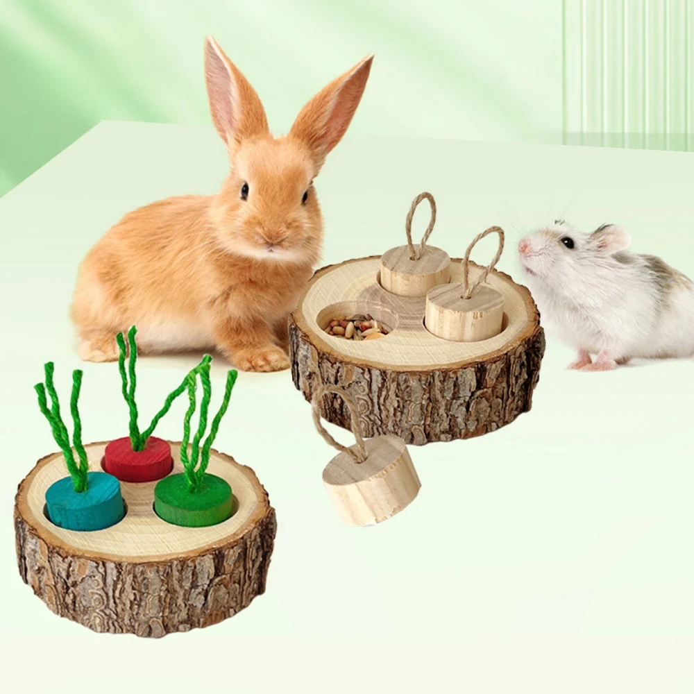 Brinquedo de Madeira Redondo para Pássaros e Hamsters de 8,5 cm - Imagem 3