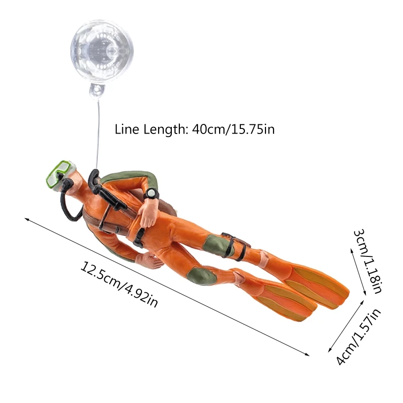 Decoração de Aquário Mergulhador de Resina 12,5 cm com Posição Ajustável - Imagem 6