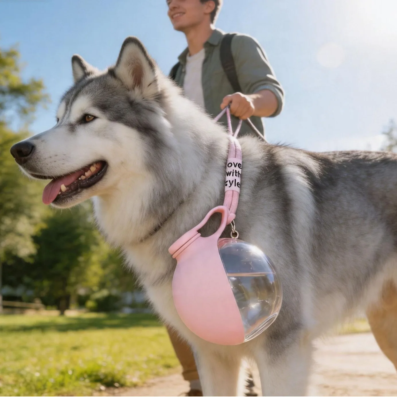Garrafa de Água Portátil para Cães e Gatos Dobrável com Ganchos - Imagem 2