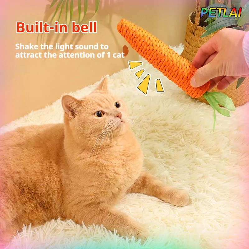 Brinquedo de Cenoura para Gatos de Corda de Cânhamo para Roer e Limpar Dentes - Imagem 4
