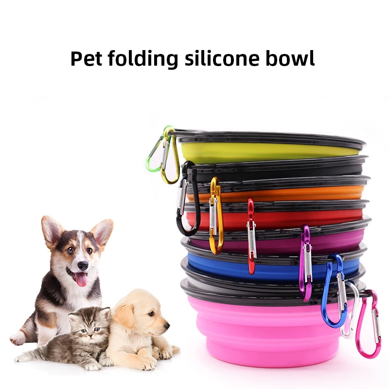 Tigela Dobrável para Cães e Gatos de Silicone 350 ml com Gancho - Imagem 3
