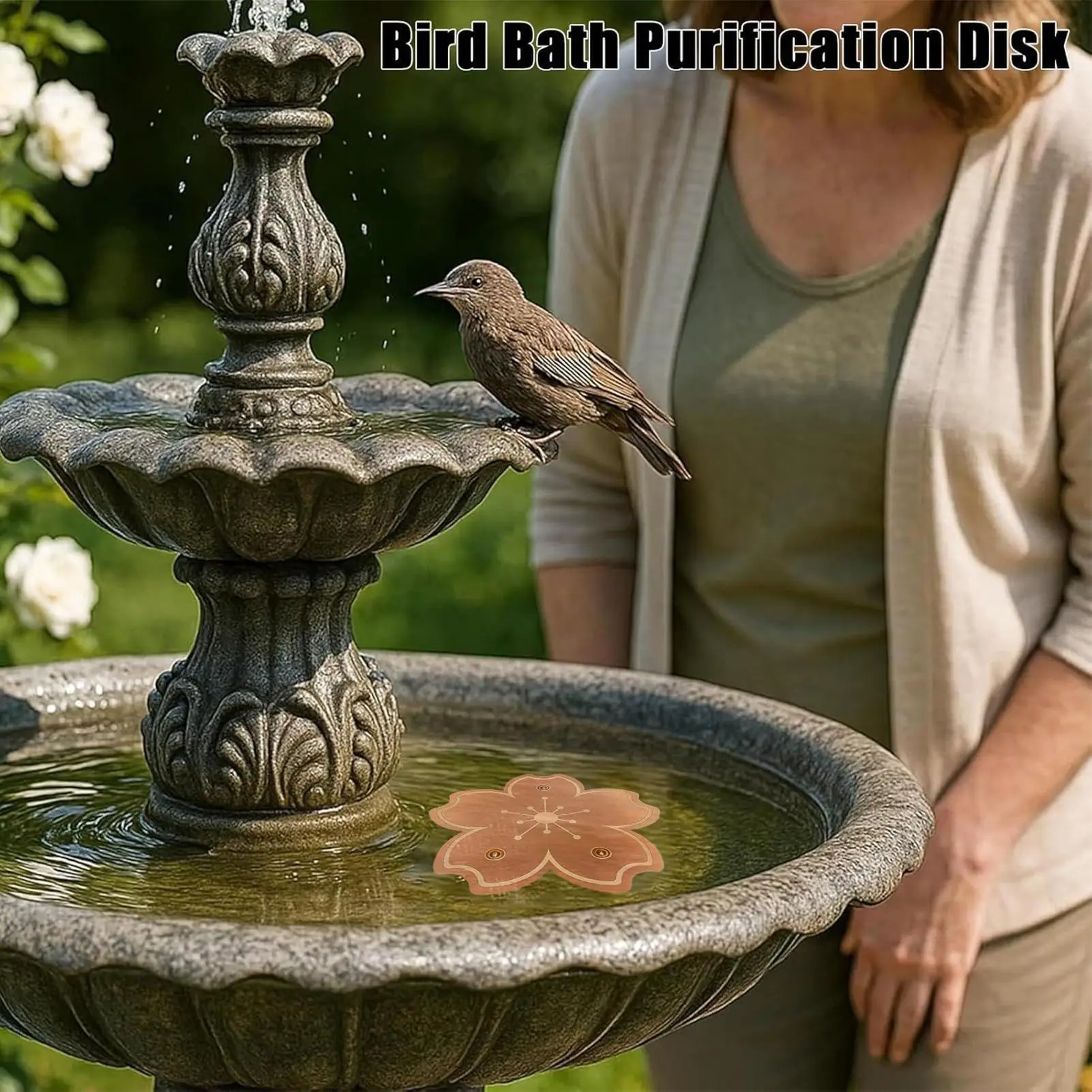 Bacia de Cobre para Banho de Pássaros com Suporte Resistente - Imagem 6