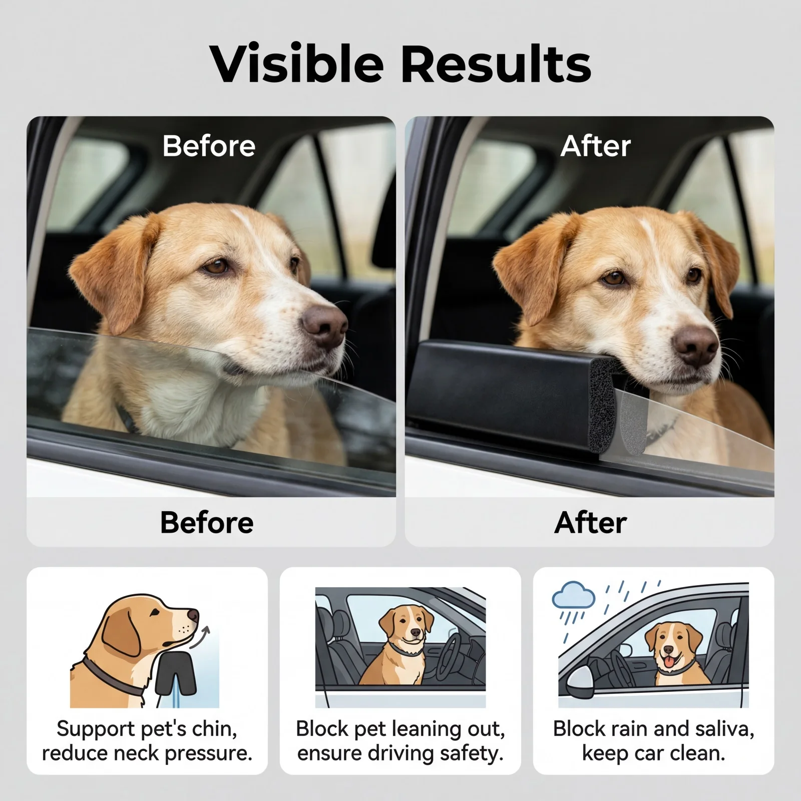Almofada de Queixo para Cães em Carro Espuma de Memória com Encaixe na Janela - Imagem 5