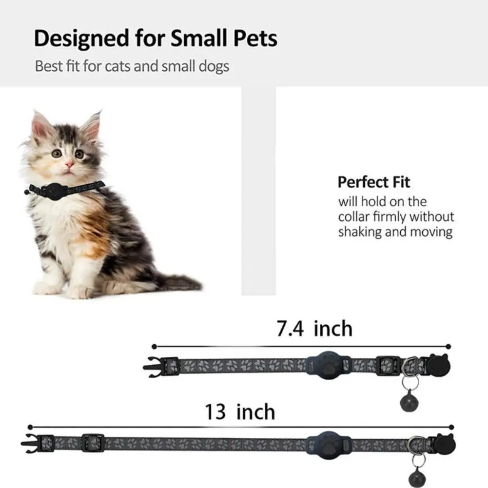 Coleira Rastreador GPS para Gatos Ajustável com Faixa Refletiva - Imagem 3