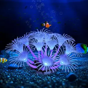 planta girassol coral artificial para aquário