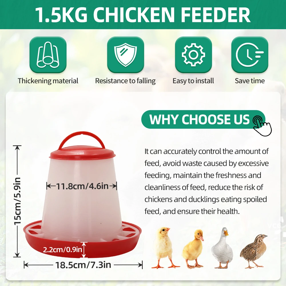 Comedouro e Bebedouro Farmore para Aves 1,5 kg/L Plástico Leve - Imagem 3