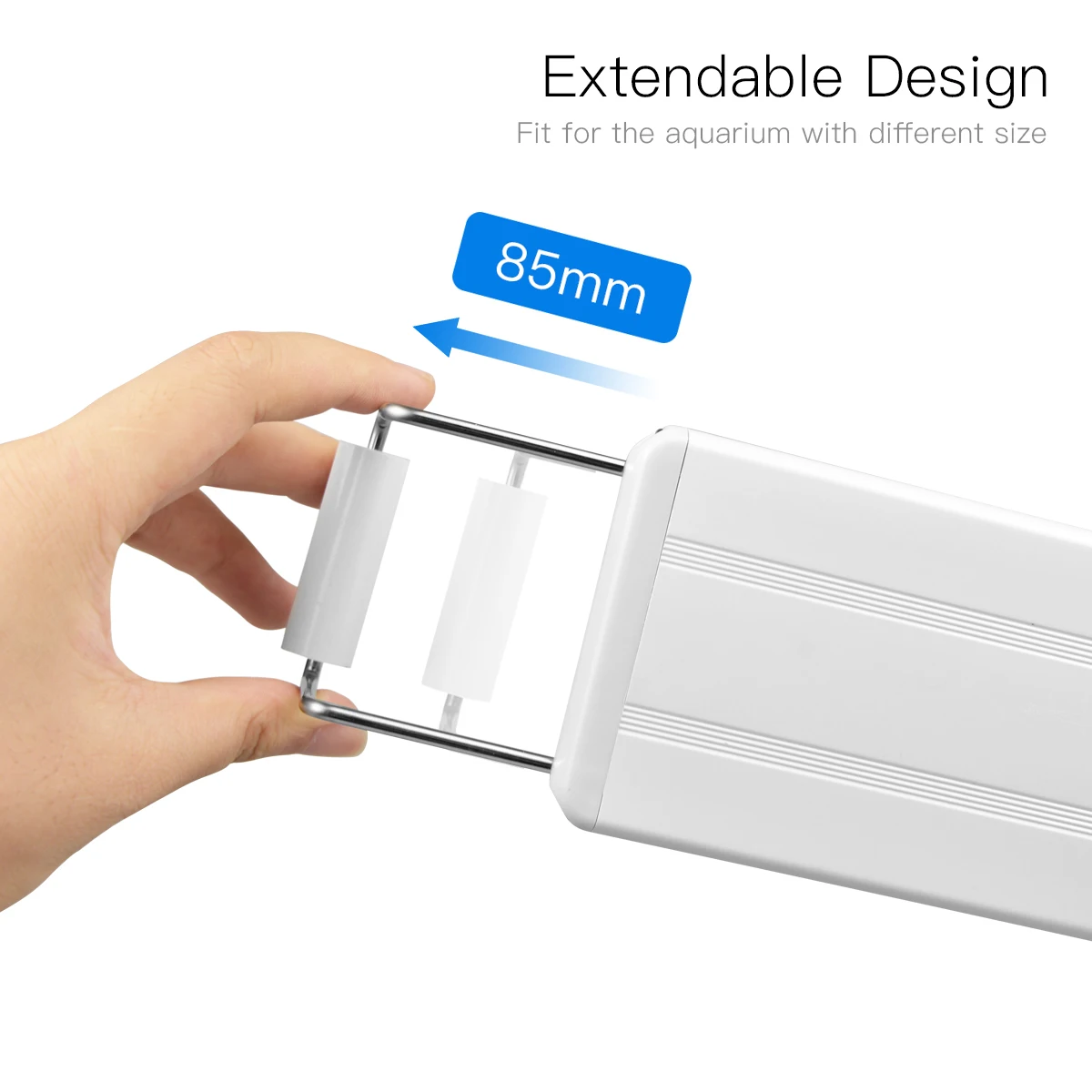 Luminária LED para Aquário Extensível 18 cm RGB com Suporte Acrílico - Imagem 5