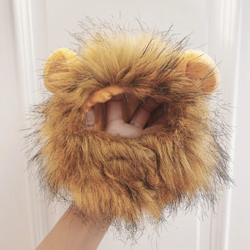 Peruca de Leão para Cães e Gatos de Poliéster 32 cm Pescoço - Imagem 5