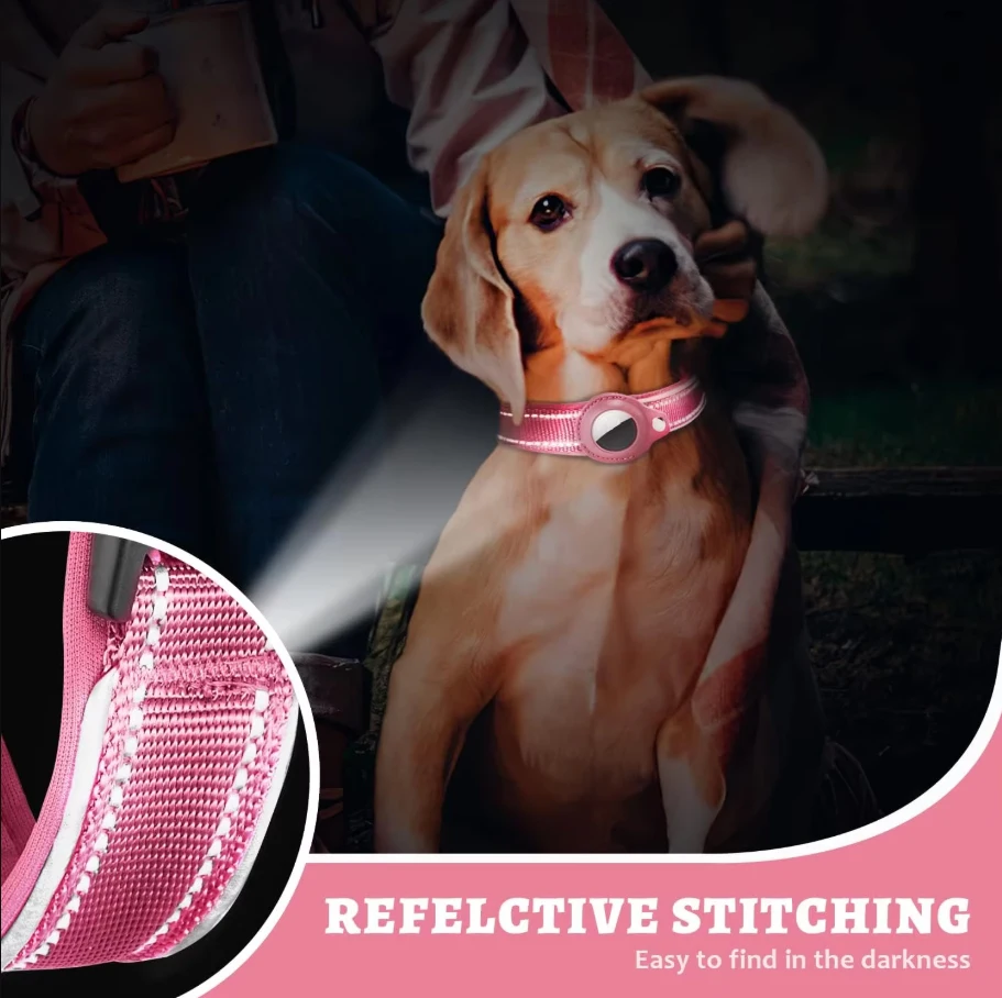 Coleira Refletiva para Cães com Suporte AirTag Ajustável - Imagem 4