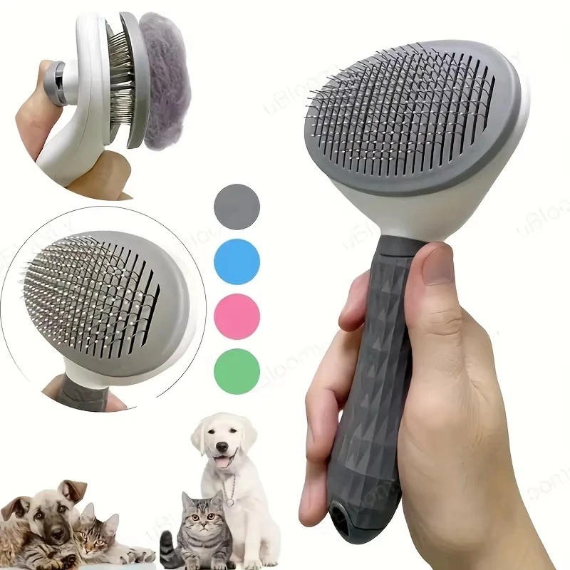escova autolimpante para cães e gatos