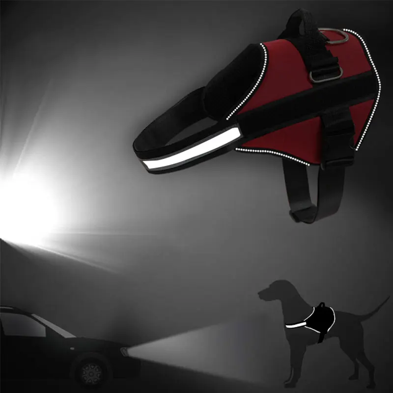 Peitoral Colete para Cães Ajustável com Faixa Refletiva Noturna - Imagem 4