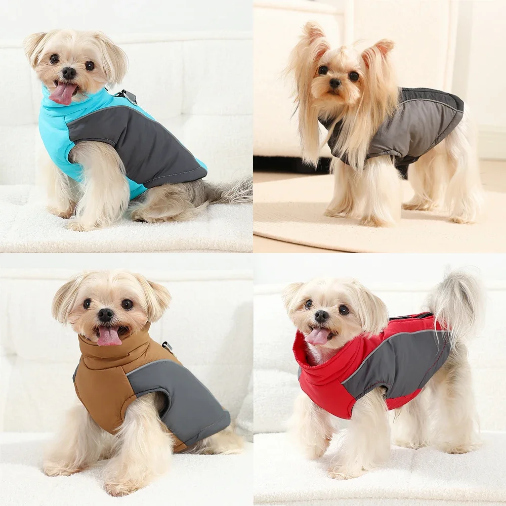 Jaqueta de Inverno para Cães e Gatos Pequenos com Argola D Refletiva - Imagem 6