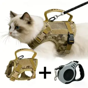 colete para gatos com guia retrátil