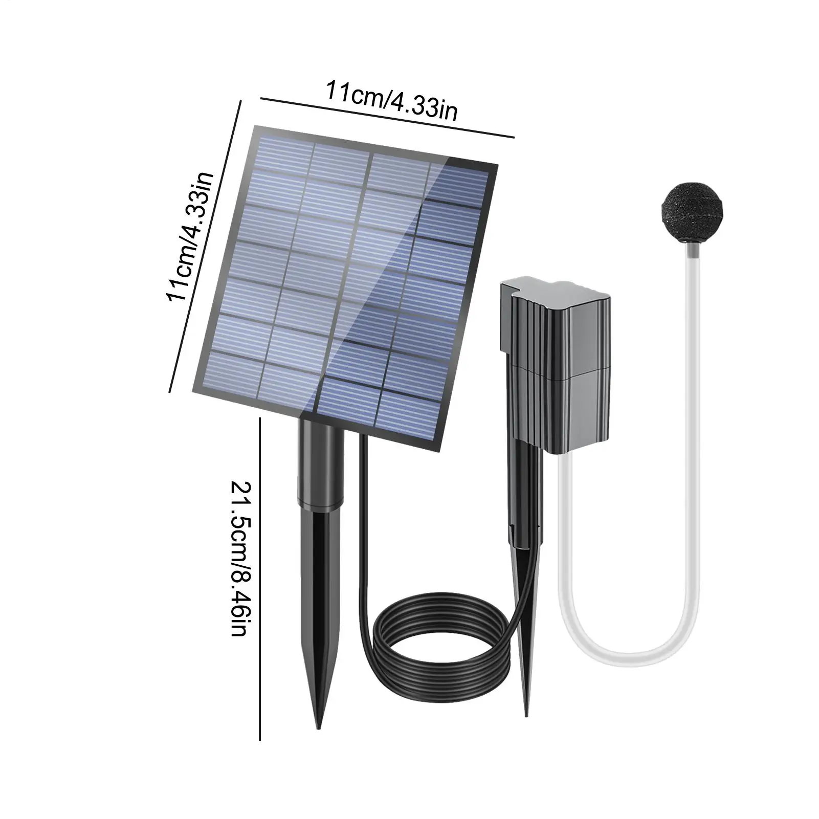 Bomba de Ar Solar para Aquário 7V 2.5W com Painel Ajustável - Imagem 6