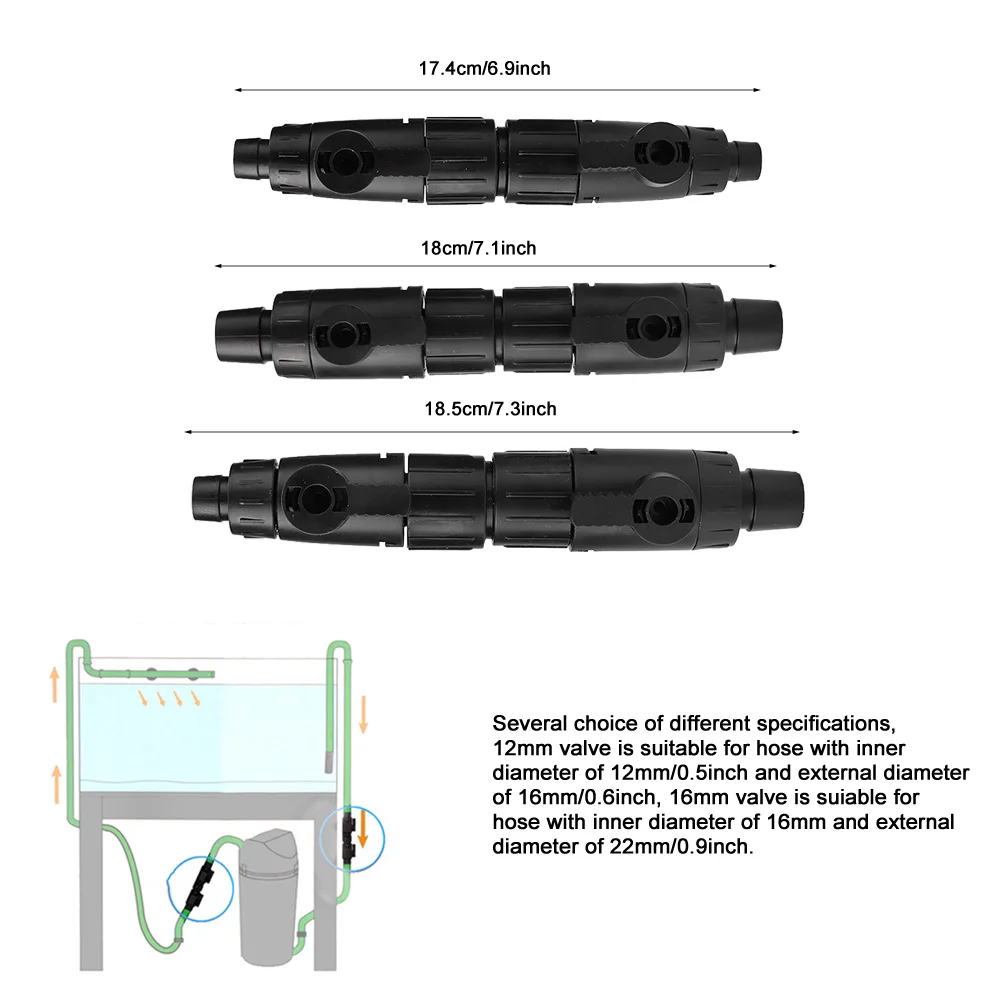 Válvula para Mangueira de Aquário Conector Rápido 12mm e 16mm - Imagem 2