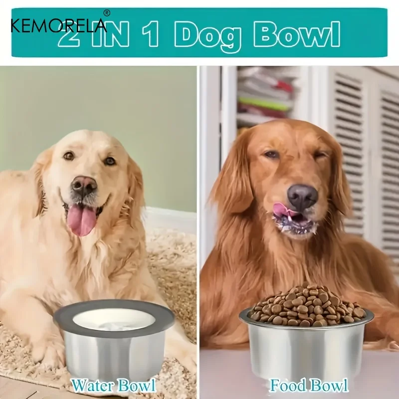 Tigela de Água para Cães de Aço Inoxidável com Disco Flutuante - Imagem 2