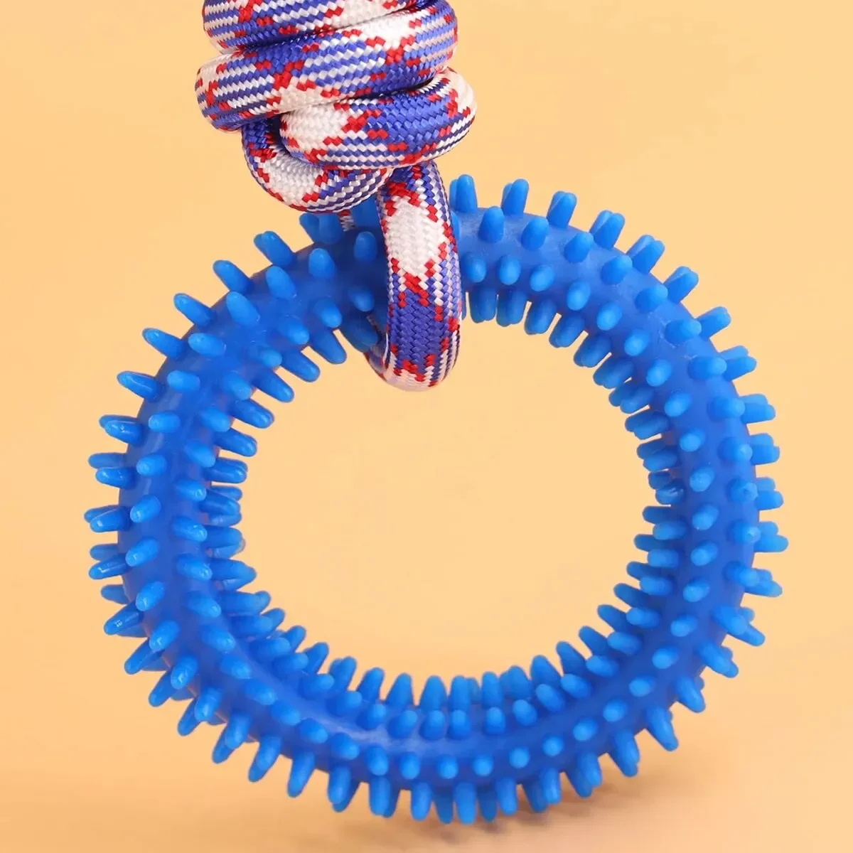 Brinquedo de Corda para Cães com Anel de Borracha e Pontas para Limpeza - Image 4