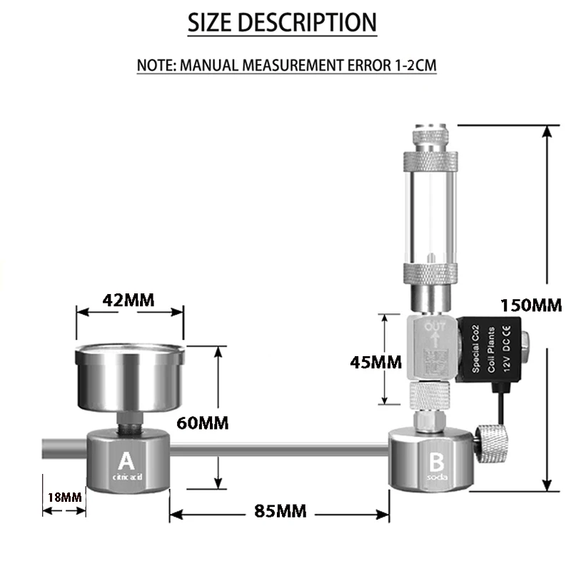 Gerador de CO2 para Aquário DIY com Válvula Solenoide e Contador de Bolhas - Imagem 4