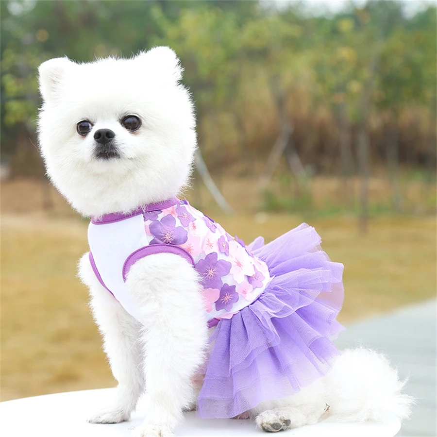 Vestido Floral para Cães Pequenos de Poliéster Estilo Pulôver - Imagem 2