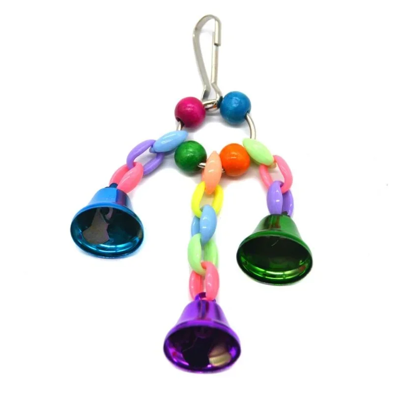 Brinquedo de Sino para Pássaros com Contas de Madeira e Gancho para Gaiola - Imagem 6