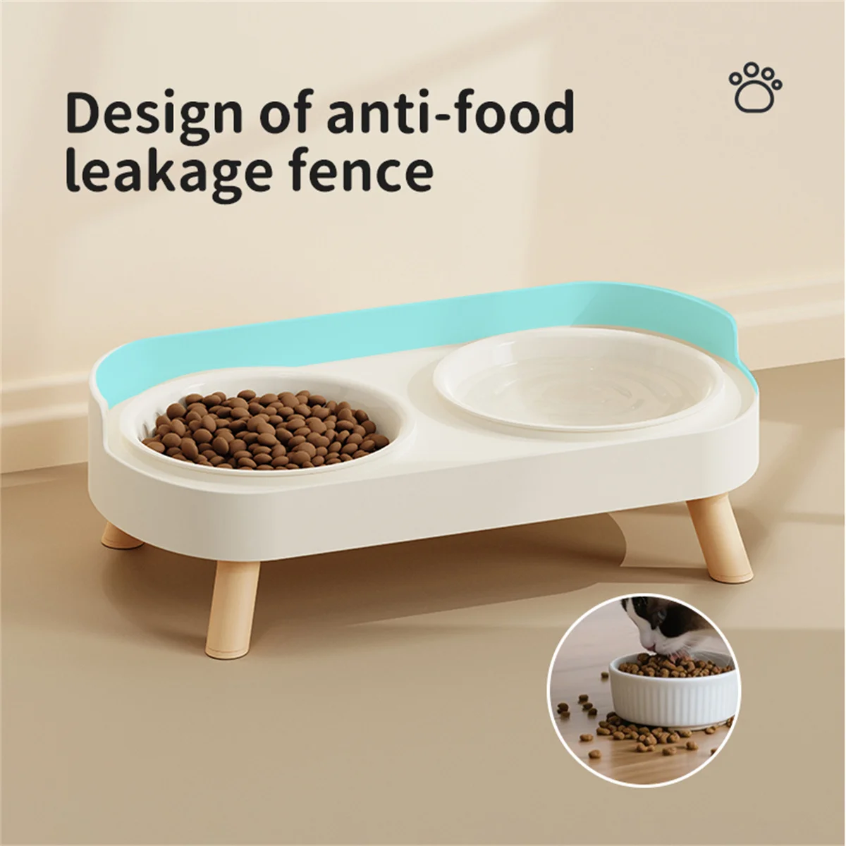 Tigela Dupla para Cães e Gatos de Aço Inoxidável com Bebedouro - Imagem 3