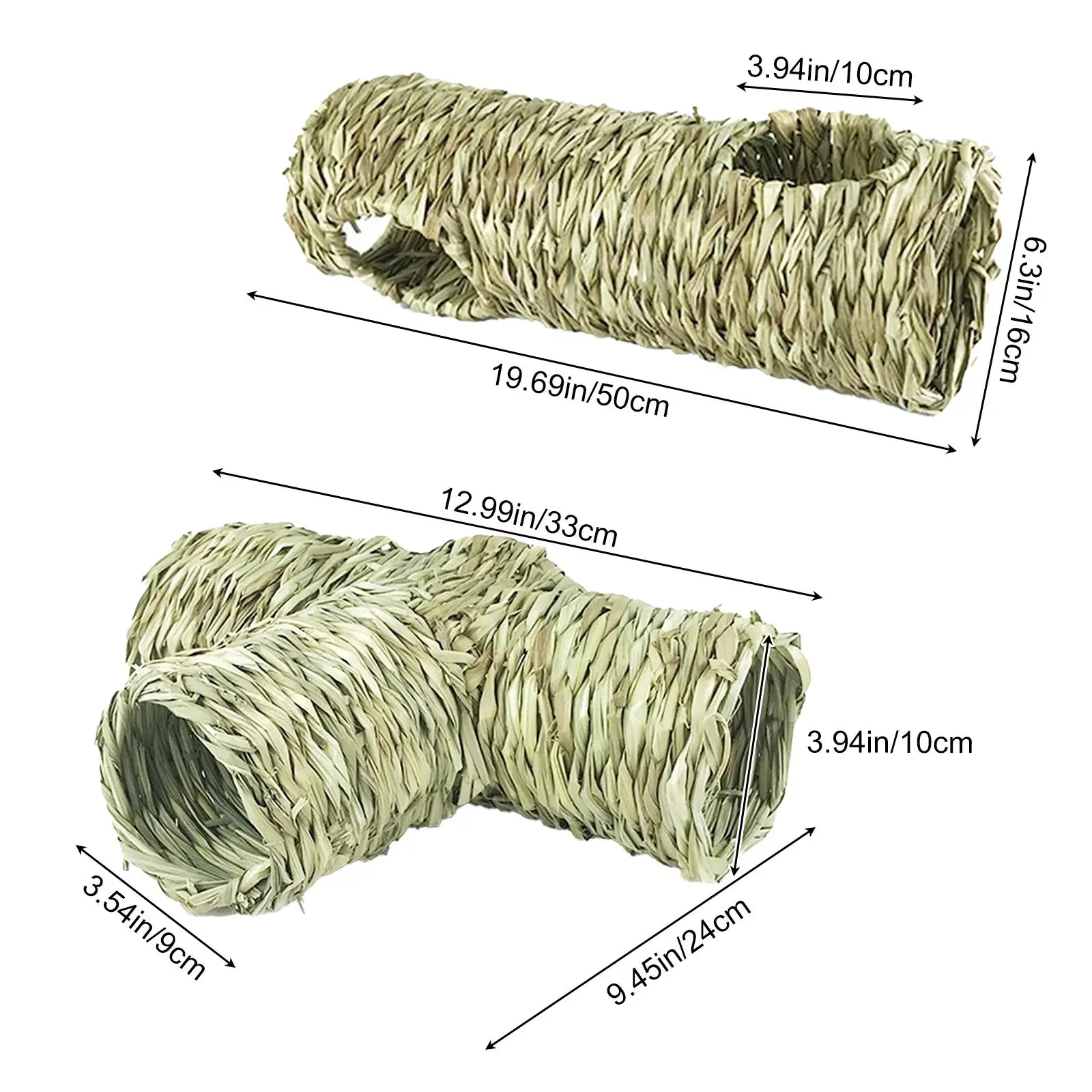 Túnel de Grama para Hamster e Coelhos 24x33x10 cm Resistente - Imagem 6