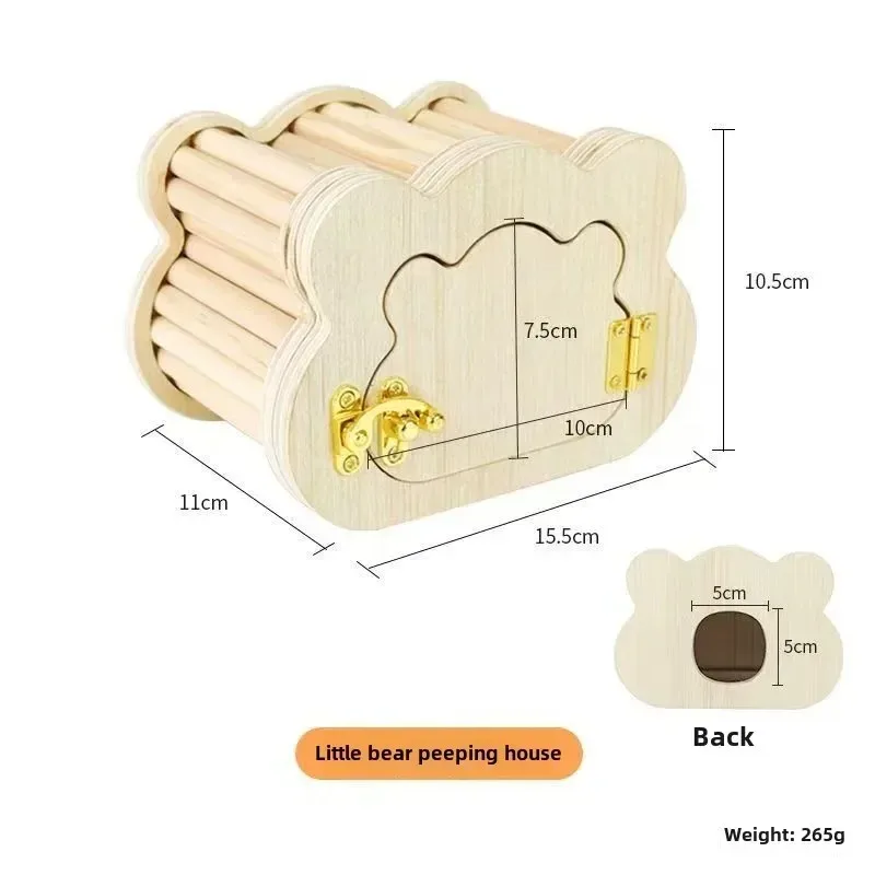 Toca de Madeira para Hamster 16,5 cm com Observatório Interno - Imagem 5