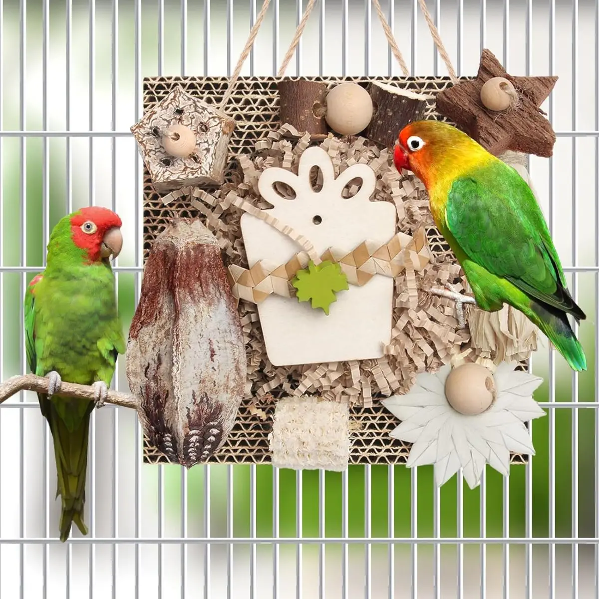 Brinquedo Mastigável para Pássaros com Papelão - Imagem 6