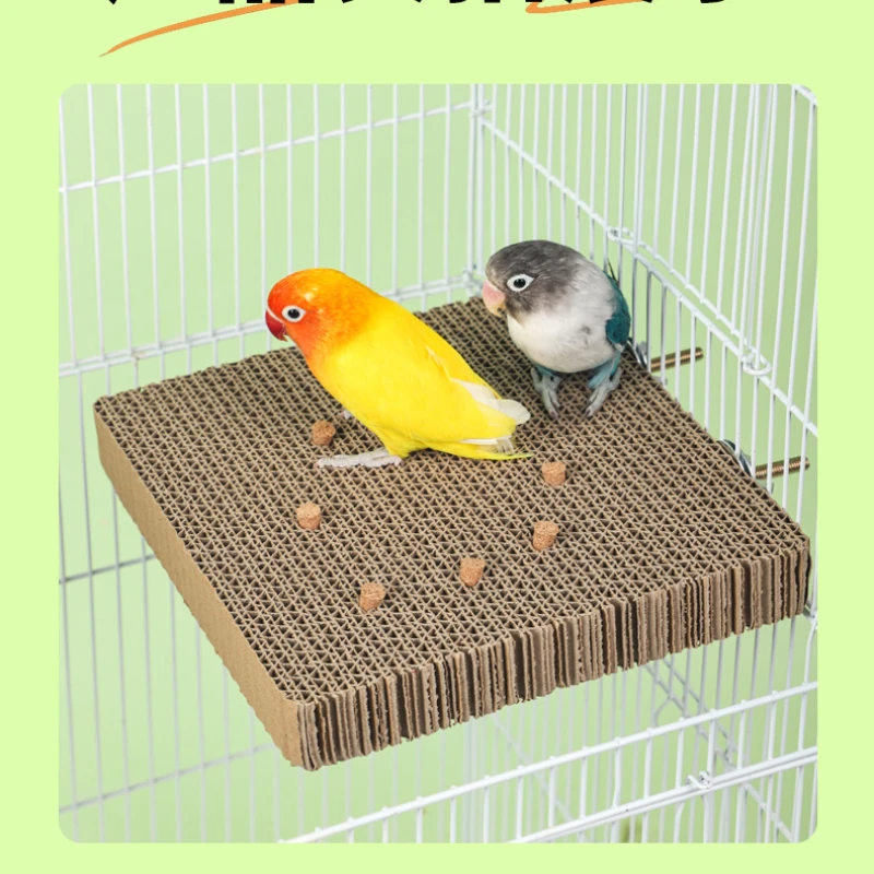 Brinquedo de Papel para Pássaros, Papagaios e Conures com Poleiro de Cortiça - Imagem 3