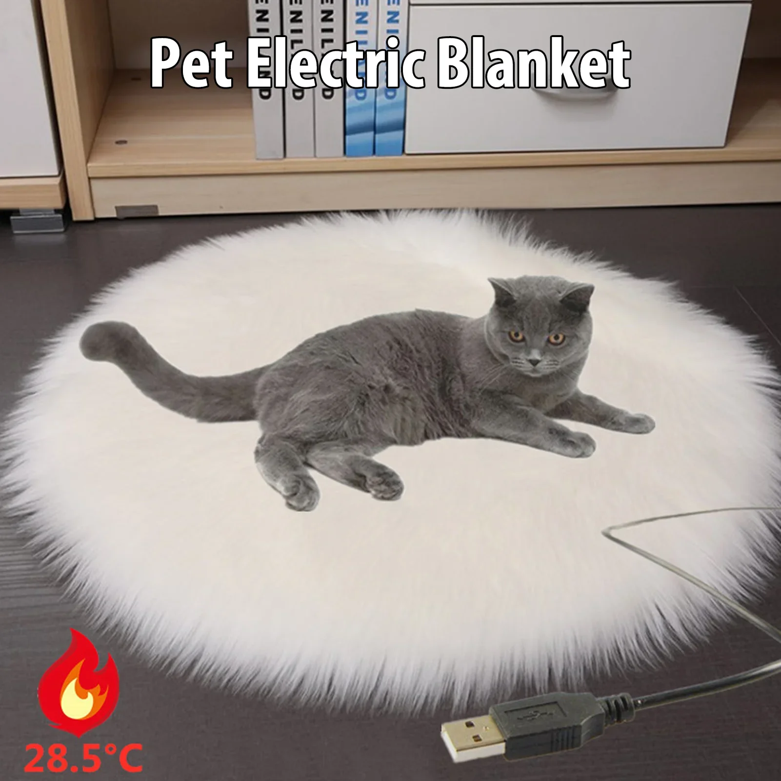 Tapete Aquecido USB para Cães e Gatos de Pelúcia com Temperatura Constante - Image 2