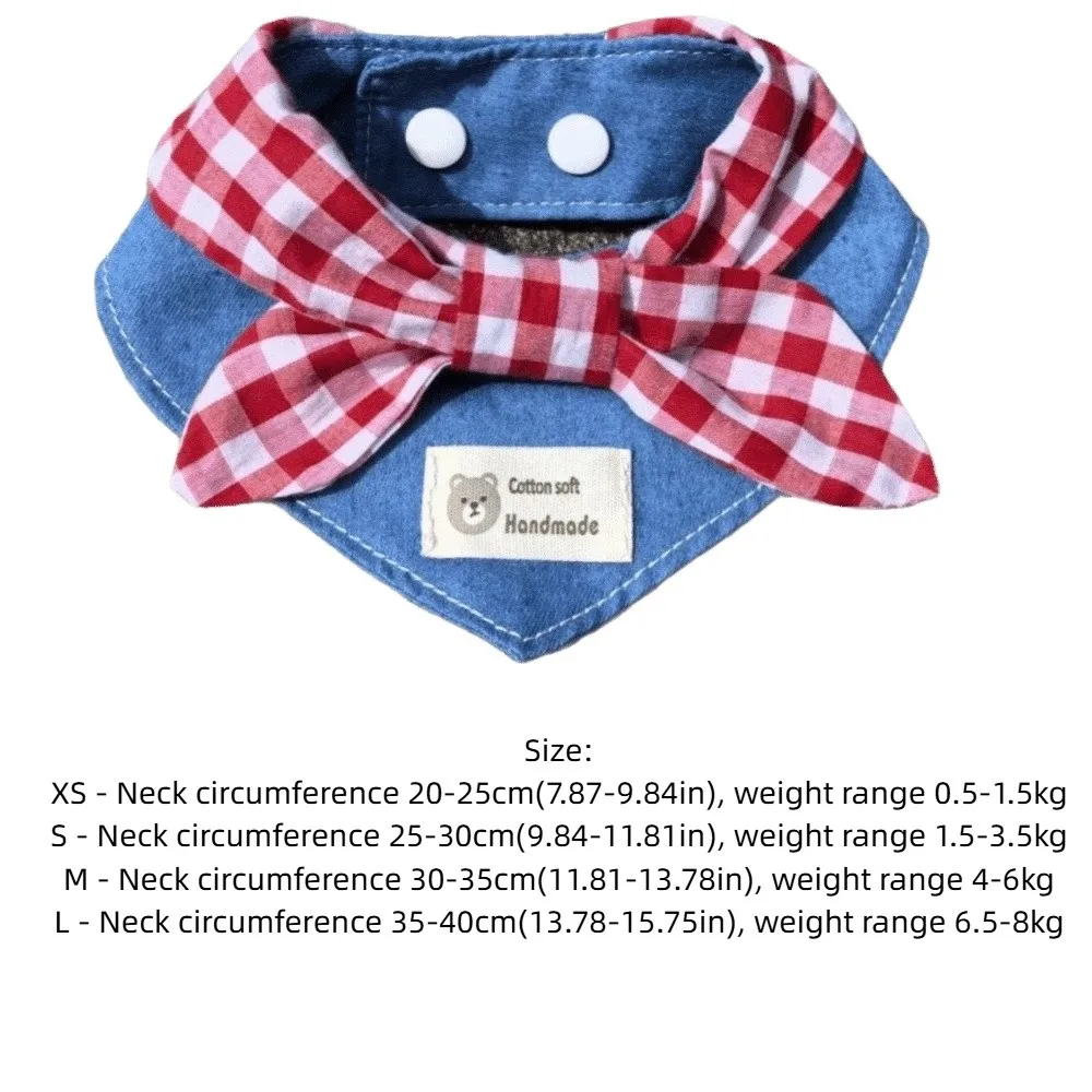 Bandana para Cães e Gatos de Poliéster com Laço Xadrez - Imagem 6