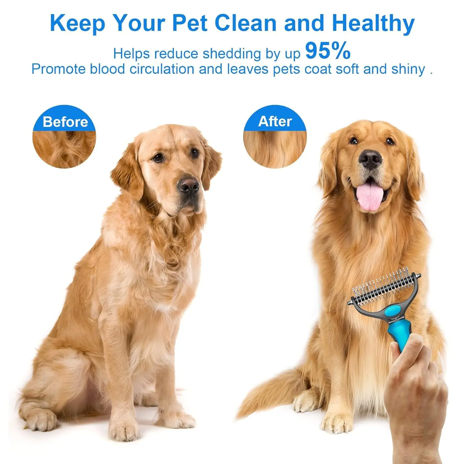 Escova de Tosa Dupla Face para Cães e Gatos de Aço Inoxidável - Imagem 5