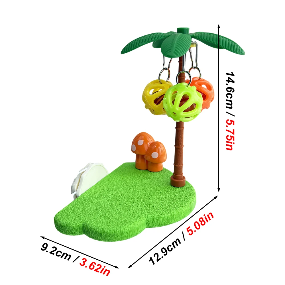 Plataforma de Pousar para Pássaros com Bola de Sino Removível - Imagem 3