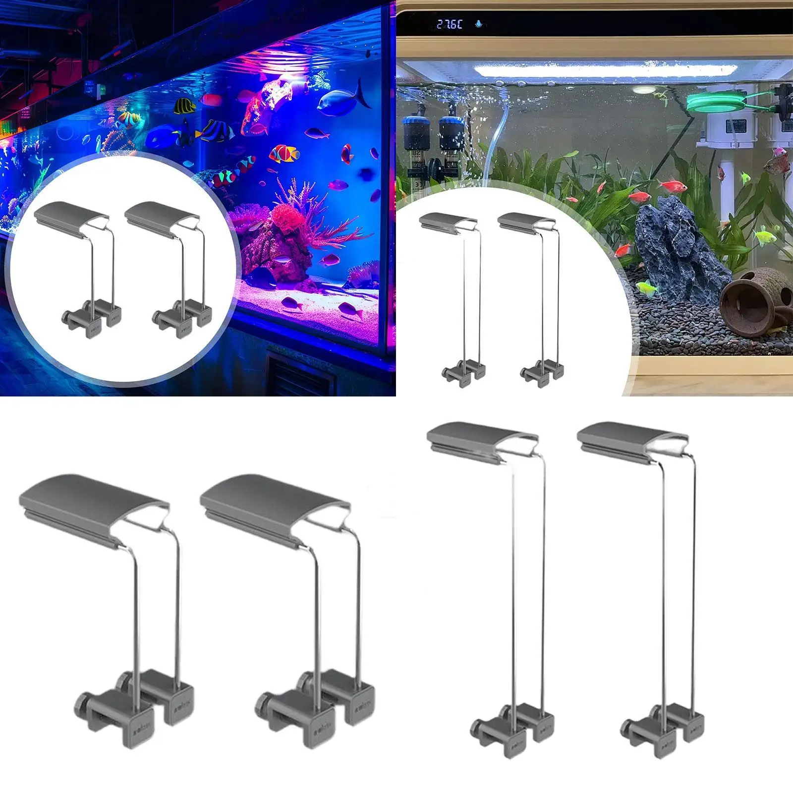 suporte para luz de aquário metálico branco
