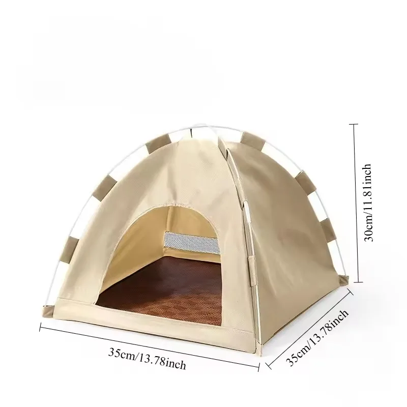 Cama Tenda para Gatos e Cães de Oxford com Tapete Dupla Face - Imagem 4