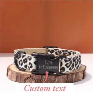 coleira para gatos estampa leopardo personalizável