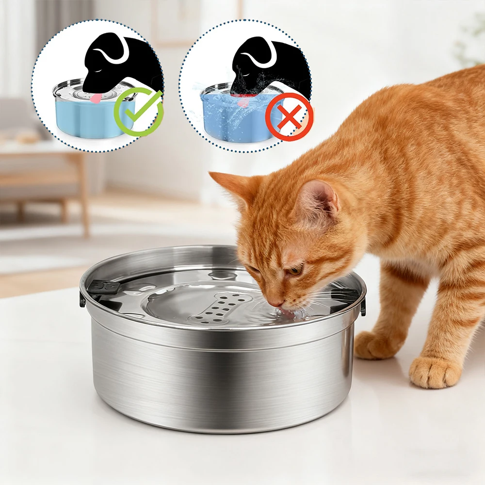Tigela de Água para Cães 3.2 L em Aço Inoxidável Antiderramamento - Imagem 2