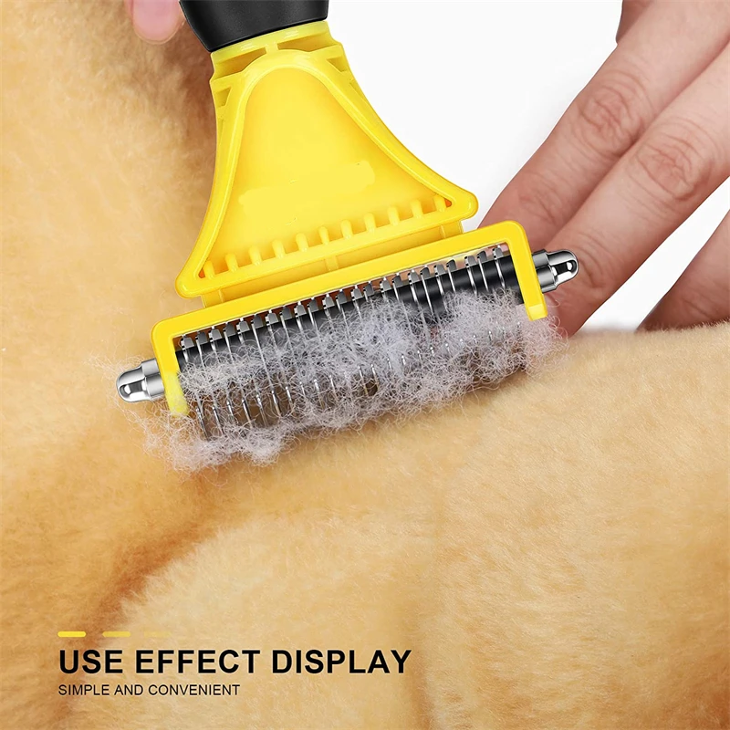Escova de Aço Inoxidável para Cães e Gatos com Duas Funções e Cabo Antiderrapante - Imagem 6