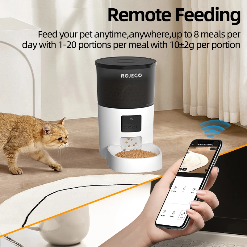 Rojeco Alimentador Automático para Cães e Gatos com Câmera de Vídeo - Image 5