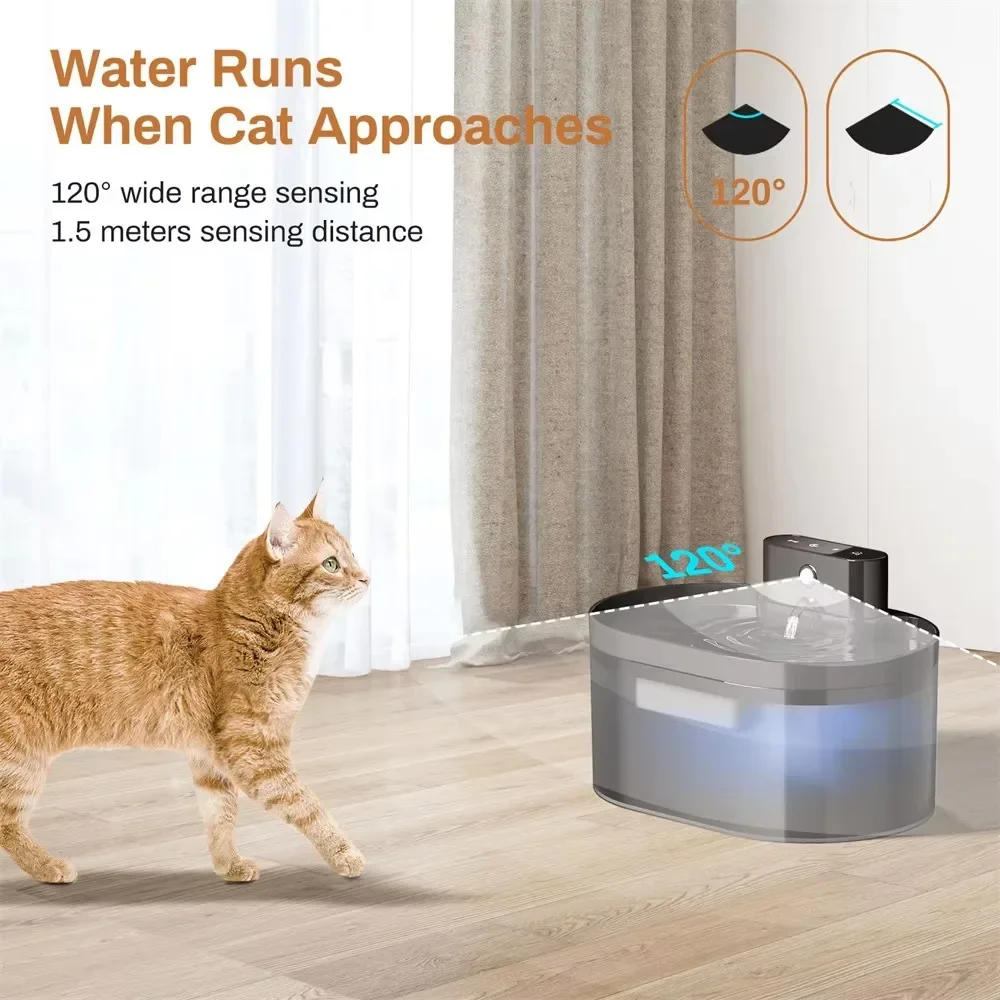 Fonte de Água para Gatos 2.2L Sem Fio com Sensor de Movimento - Image 5
