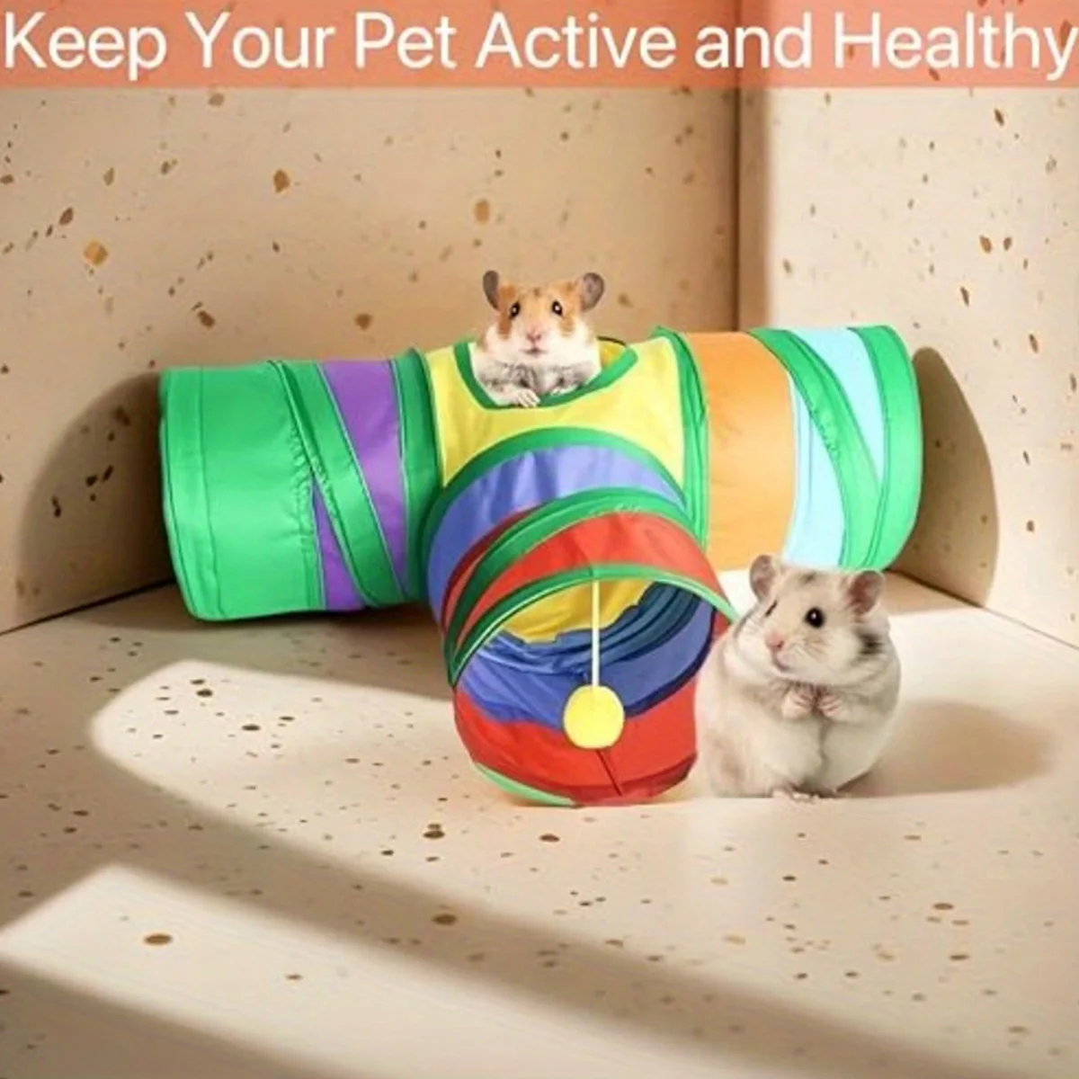 Túnel Dobrável para Hamster Porquinho-da-Índia com 3 Túneis - Image 5