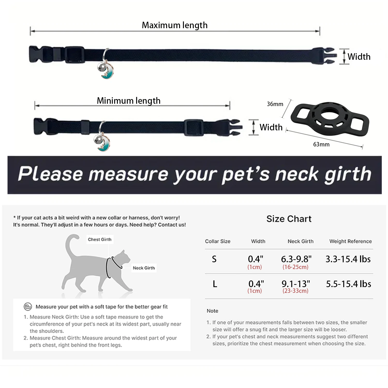 Coleira AirTag para Gatos e Cães Pequenos Elástica com Sino - Imagem 6
