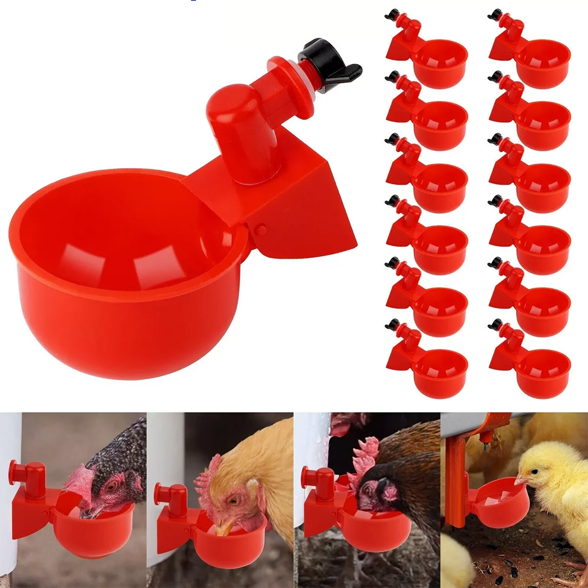 Bebedouro Automático para Aves POM Vermelho com Enchimento Automático - Imagem 3