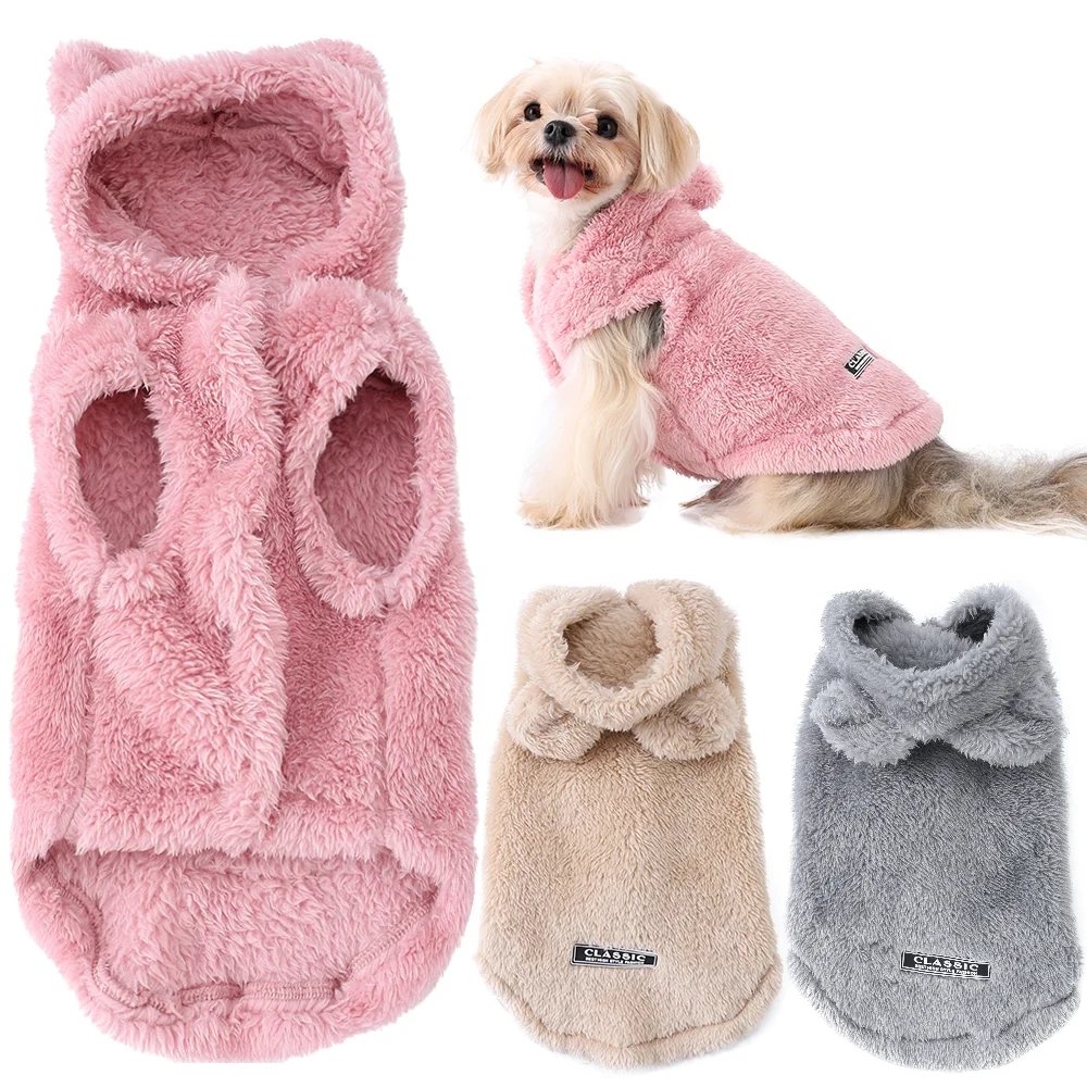 casaco de pelúcia para cães e gatos pequenos
