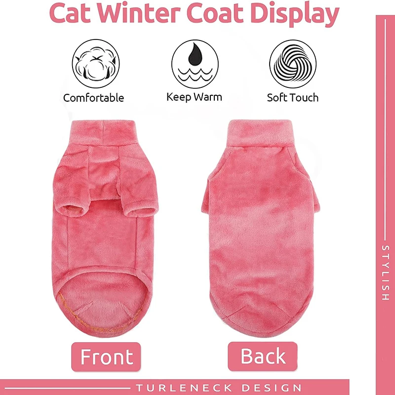 Suéter Gola Alta para Gatos e Cães Pequenos de Pelúcia Macia - Imagem 5