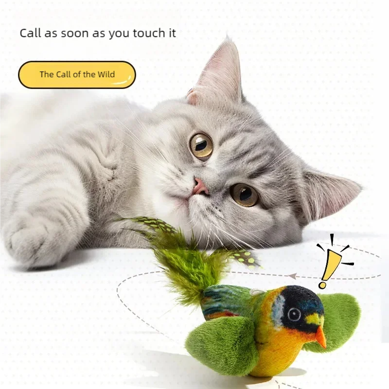 Brinquedo Interativo para Gatos Pássaro de Simulação com Som - Imagem 4
