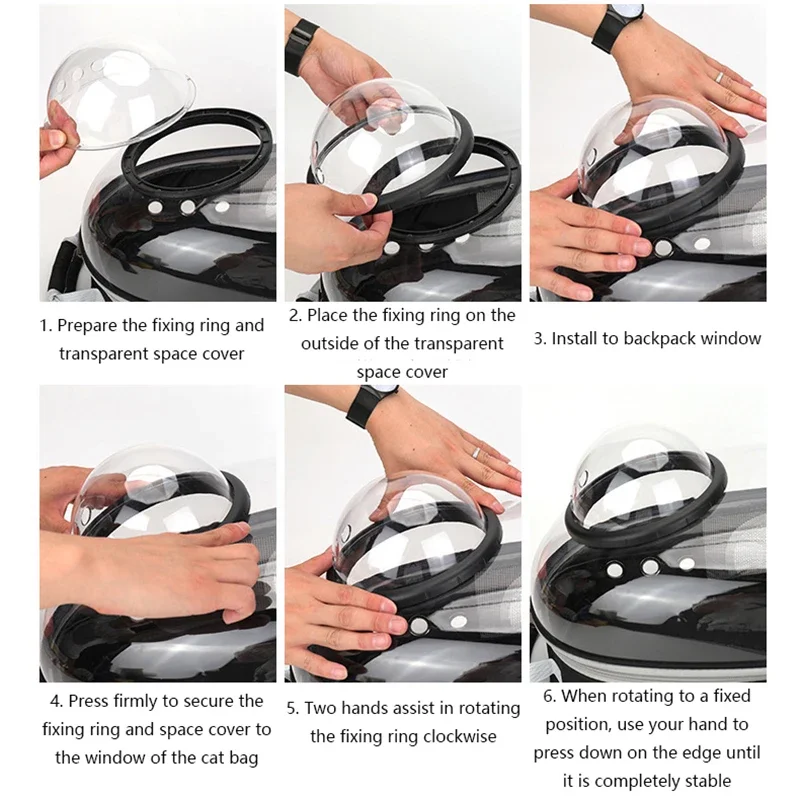 Mochila para Gatos e Cães Pequenos com Bolha Transparente e Ventilação - Imagem 4